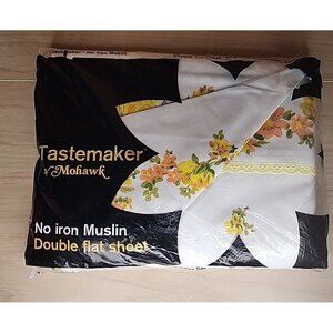 Tastemaker by Mohawk, no iron percale double/FULL fitted sheet Yellow floral